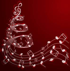 39521824-stock-vector-notes-and-treble-clef-in-the-shape-of-a-christmas-tree-on-a-red-background-